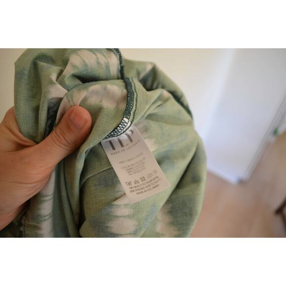 Lulo Project Sunset Print Smocked Stretch Cotton Maxi Dress M - Picture 8 of 8